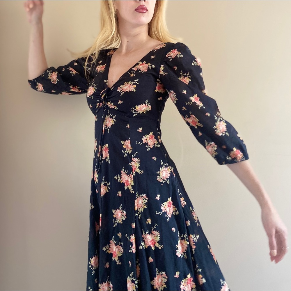 Free people black floral maxi dress